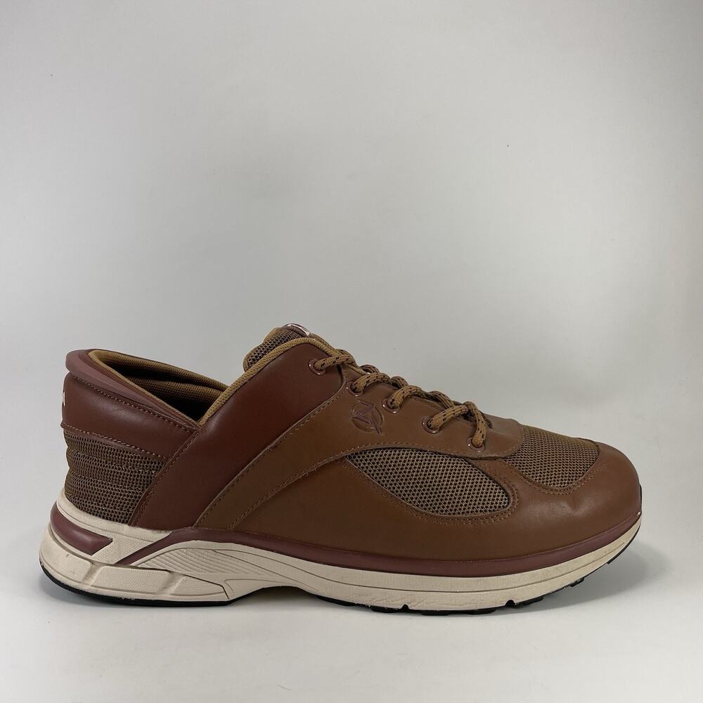 Zeba Hands Free Brown Leather Slip On Walking Shoes Mens Size 14 Step In